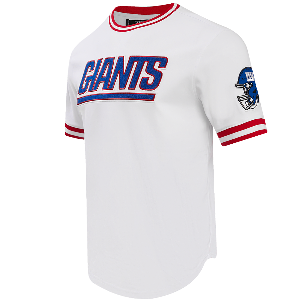 NFL NEW YORK GIANTS CLASSIC CHENILLE T-SHIRT POUR HOMME (BLANC)