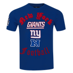 NFL NEW YORK GIANTS OLD ENGLISH T-SHIRT POUR HOMME (BLEU DODGER)