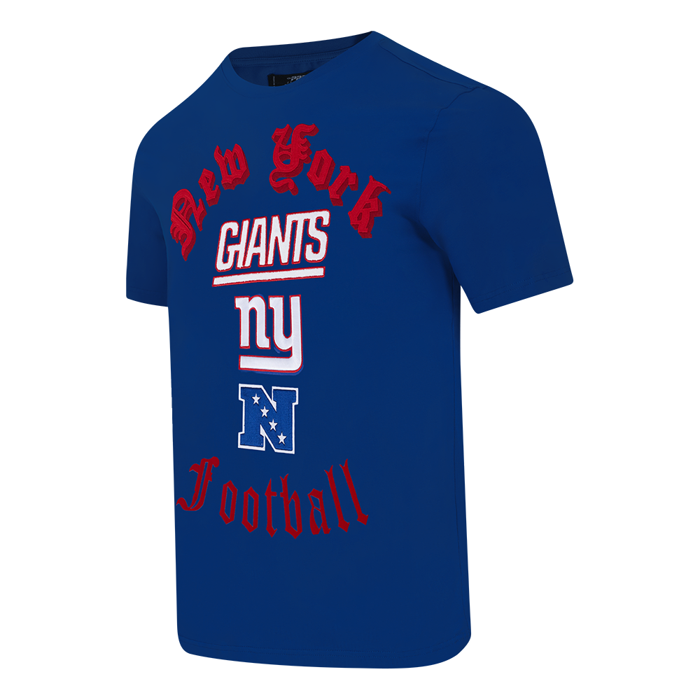 NFL NEW YORK GIANTS OLD ENGLISH T-SHIRT POUR HOMME (BLEU DODGER)
