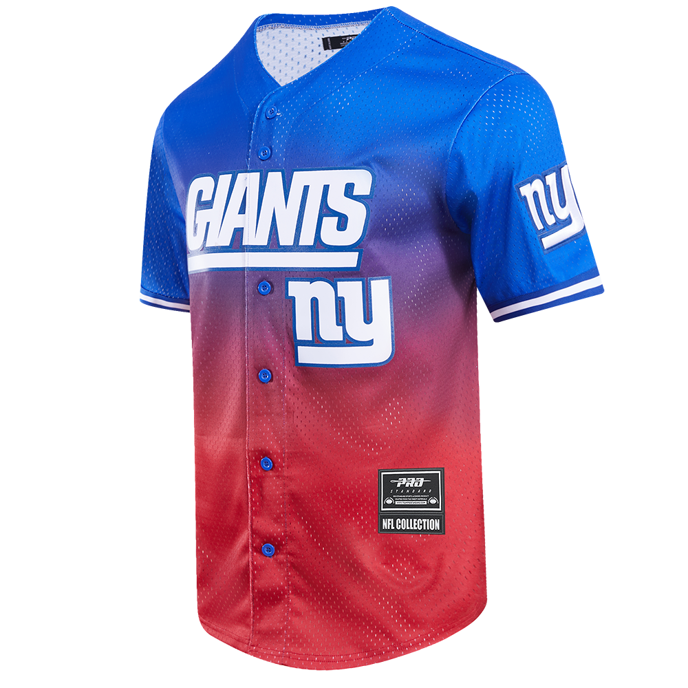 NFL NEW YORK GIANTS TEAM MEN'S MESH BUTTON DOWN JERSEY (ROYAL BLUE/RED)
