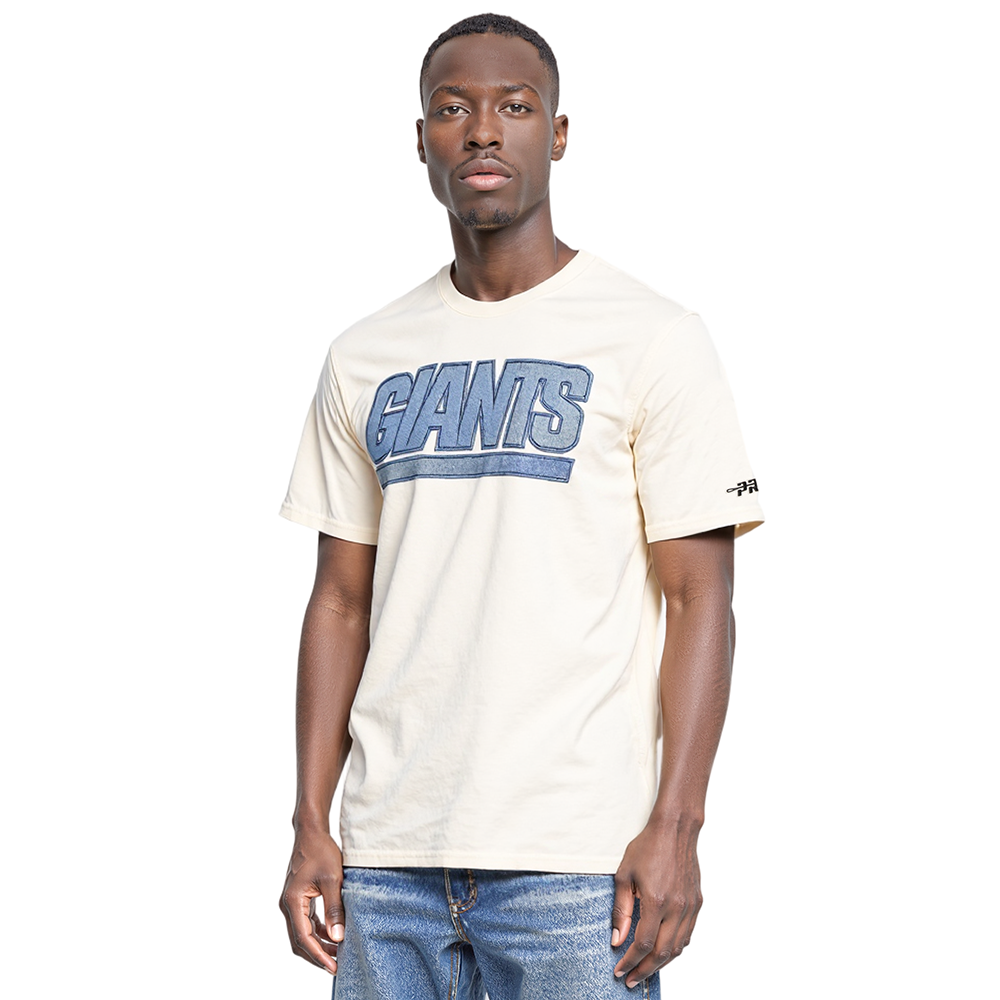 NFL NEW YORK GIANTS VARSITY BLUES T-SHIRT EN JERSEY SIMPLE POUR HOMME (LIN)