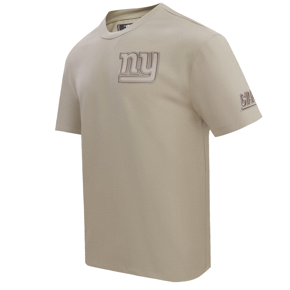 NFL NEW YORK GIANTS NEUTRAL COTTON JERSEY DROP SHOULDER TEE (TAUPE)