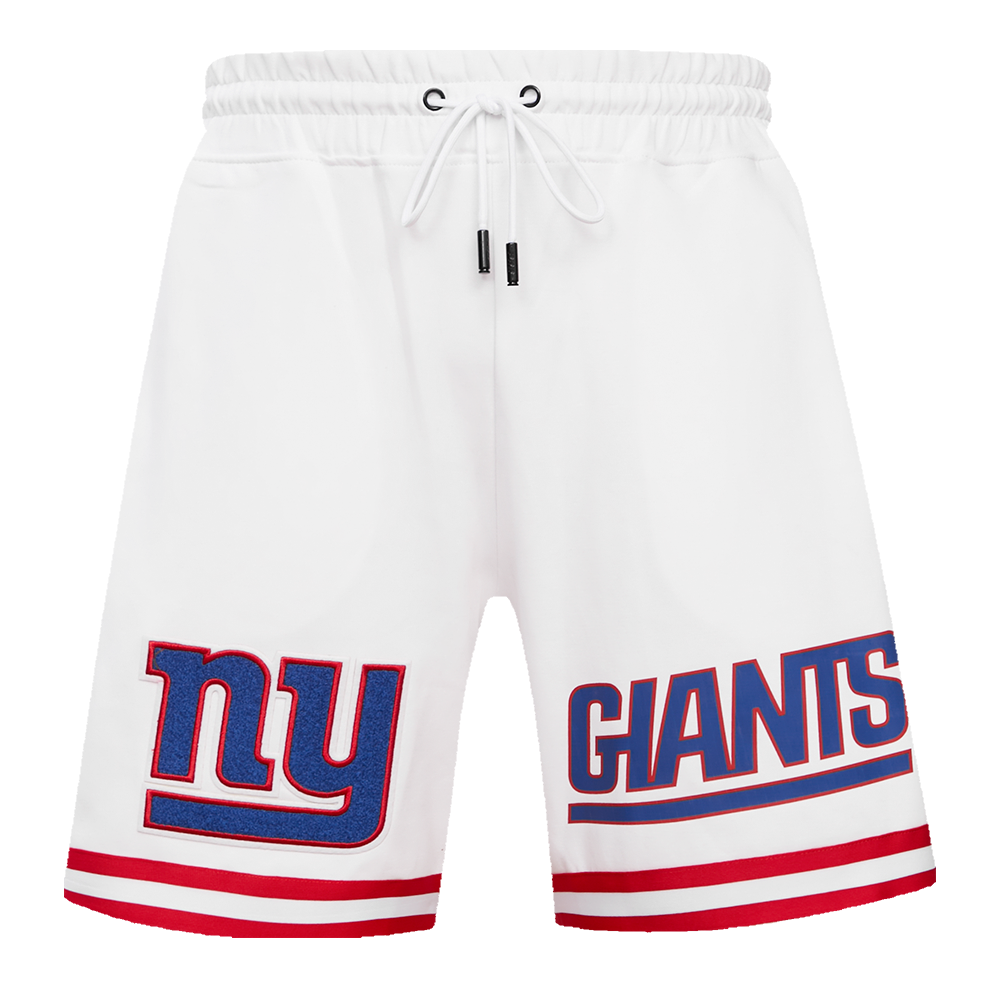 NFL NEW YORK GIANTS CLASSIC CHENILLE SHORT EN MAILLE DOUBLE POUR HOMME (BLANC)
