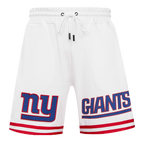 NFL NEW YORK GIANTS CLASSIC CHENILLE SHORT EN MAILLE DOUBLE POUR HOMME (BLANC)