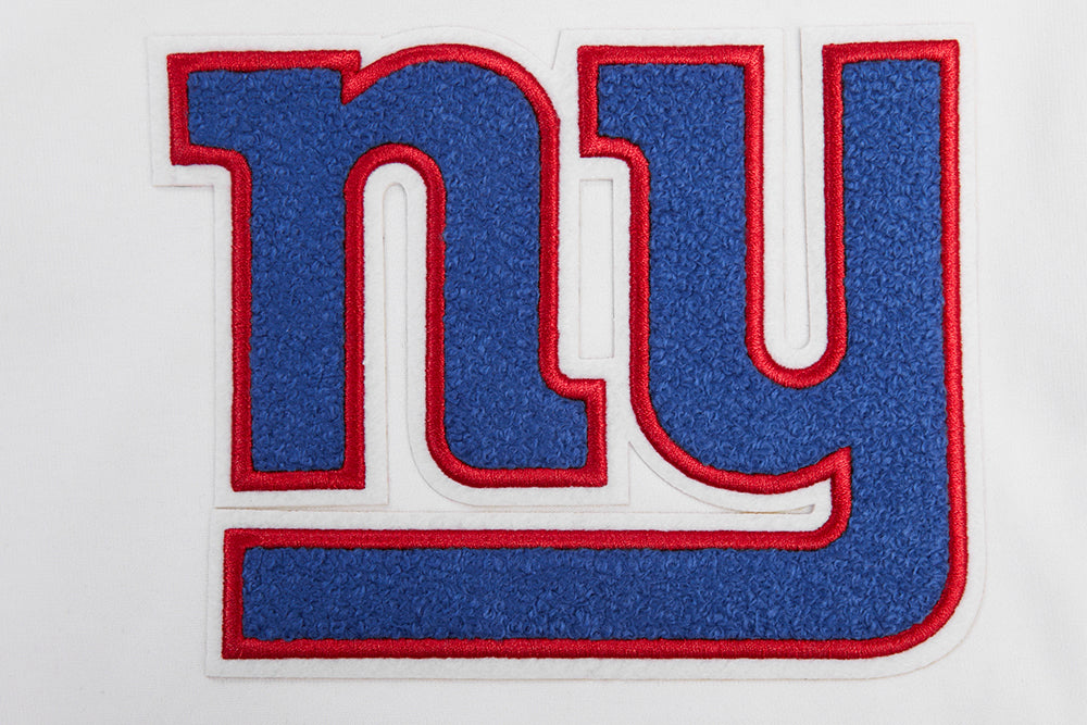 NFL NEW YORK GIANTS CLASSIC CHENILLE SHORT EN MAILLE DOUBLE POUR HOMME (BLANC)