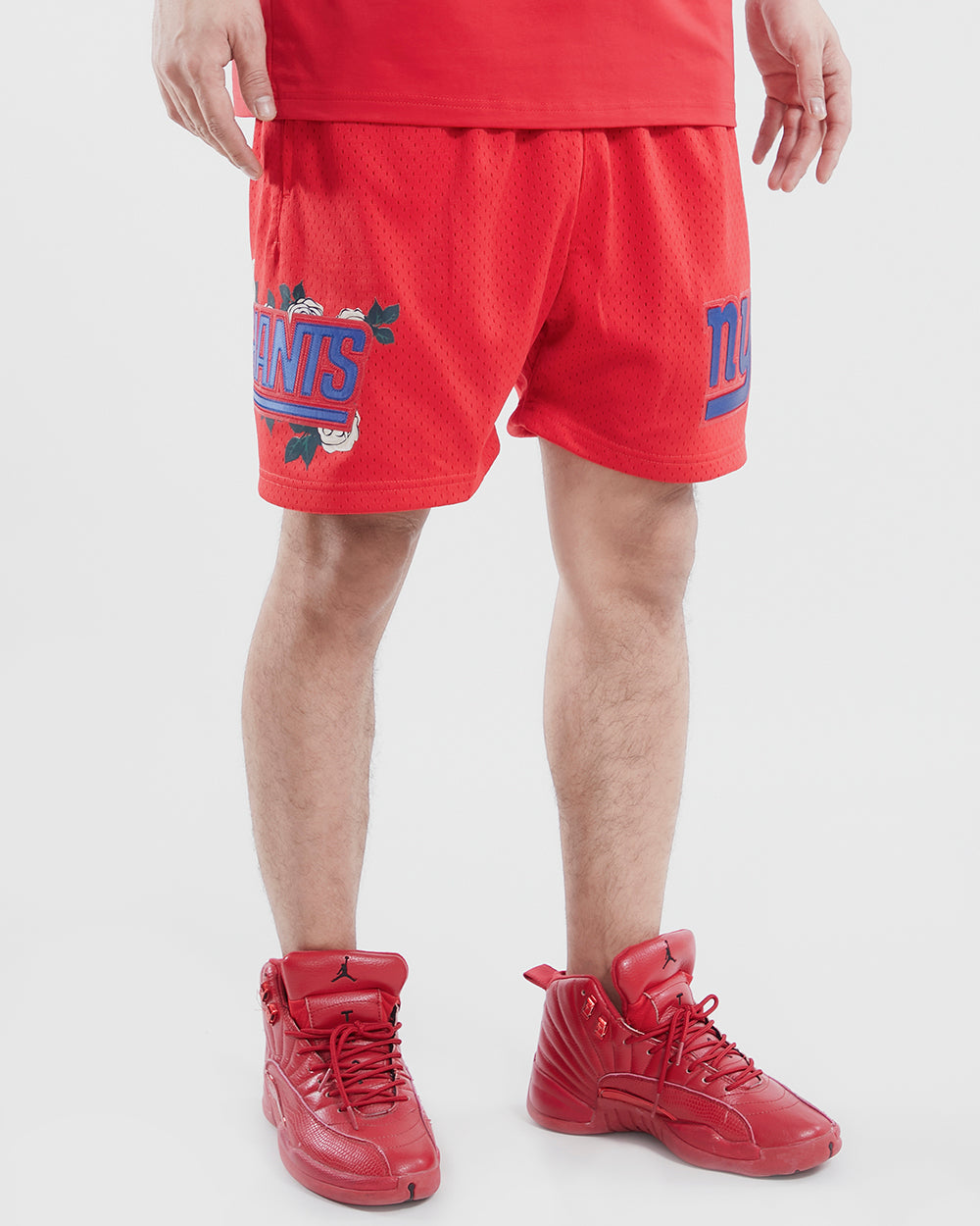 NFL NEW YORK GIANTS ROSES MEN'S MESH SHORT (RED)