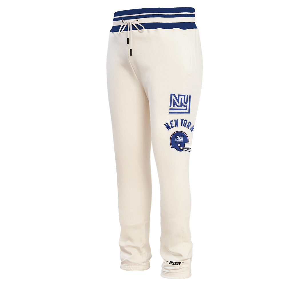 NFL NEW YORK GIANTS RETRO CLASSIC MEN'S FLC SWEATPANT (EGGSHELL/DODGER BLUE)