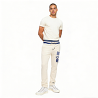 NFL NEW YORK GIANTS RETRO CLASSIC MEN'S FLC SWEATPANT (EGGSHELL/DODGER BLUE)