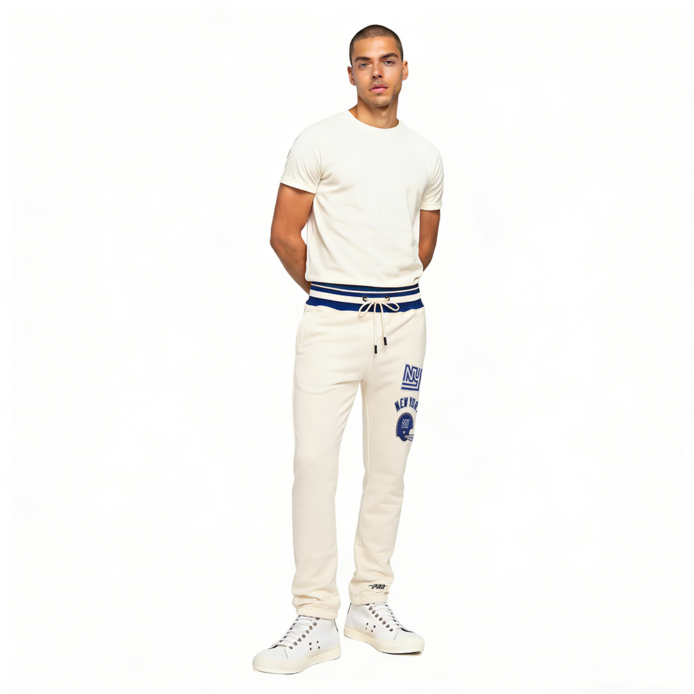 NFL NEW YORK GIANTS RETRO CLASSIC MEN'S FLC SWEATPANT (EGGSHELL/DODGER BLUE)
