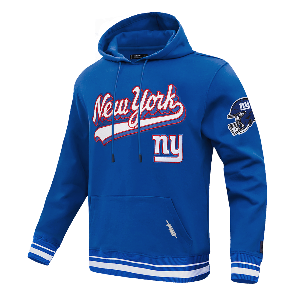 NFL NEW YORK GIANTS SCRIPT TAIL CHANDAIL À CAPUCHON EN MOLLETON CÔTELÉ POUR HOMME (BLEU DODGER)