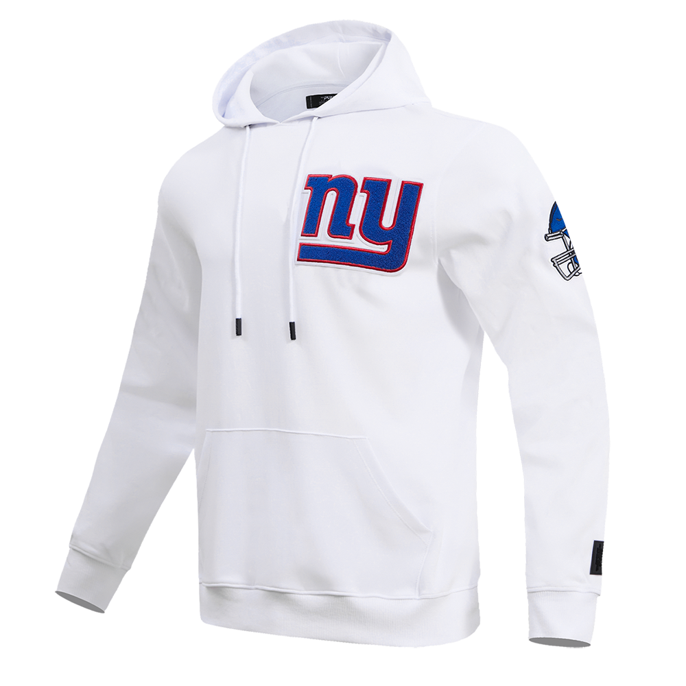 NFL NEW YORK GIANTS CLASSIC CHENILLE MEN'S PULLOVER HOODIE (WHITE)