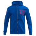 NFL NEW YORK GIANTS CLASSIC CHENILLE MEN'S FULL ZIP HOODIE  (DODGER BLUE)