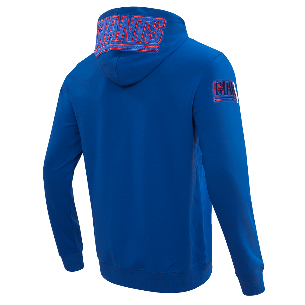 NFL NEW YORK GIANTS CLASSIC CHENILLE MEN'S FULL ZIP HOODIE  (DODGER BLUE)