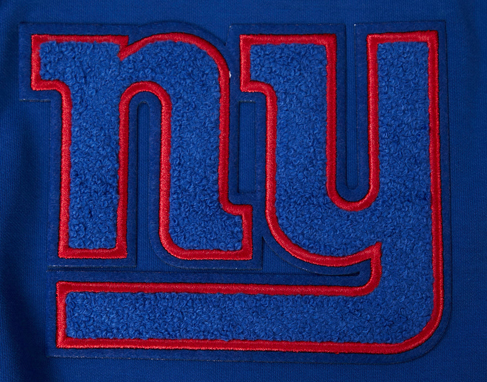 NFL NEW YORK GIANTS CLASSIC CHENILLE MEN'S FULL ZIP HOODIE  (DODGER BLUE)
