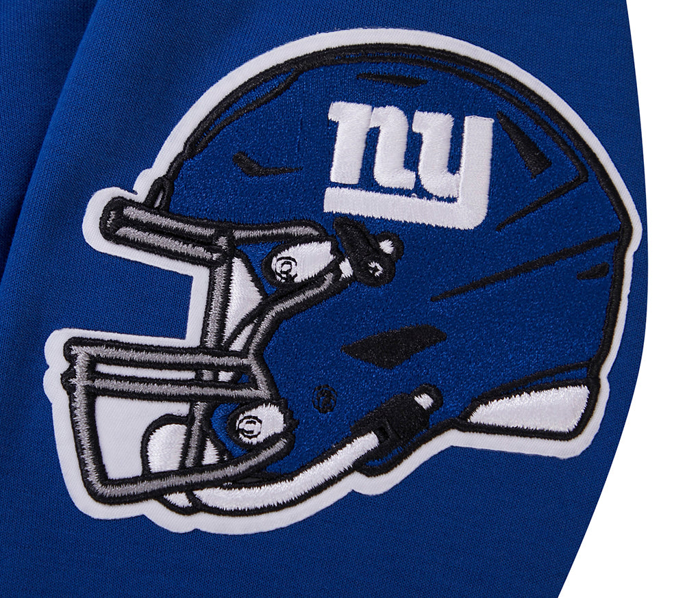NFL NEW YORK GIANTS CLASSIC CHENILLE MEN'S FULL ZIP HOODIE  (DODGER BLUE)