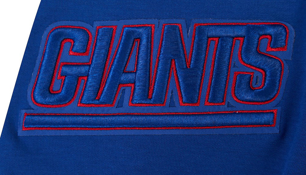 NFL NEW YORK GIANTS CLASSIC CHENILLE MEN'S FULL ZIP HOODIE  (DODGER BLUE)