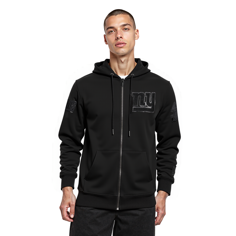 NFL NEW YORK GIANTS TRIPLE BLACK MEN'S DK FZ HOODIE (TRIPLE BLACK)