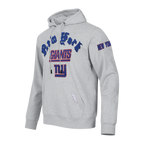 NFL NEW YORK GIANTS OLD ENGLISH CHANDAIL À CAPUCHON EN MOLLETON POUR HOMME (GRIS CHINÉ)