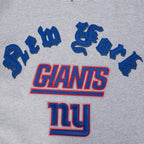 NFL NEW YORK GIANTS OLD ENGLISH CHANDAIL À CAPUCHON EN MOLLETON POUR HOMME (GRIS CHINÉ)
