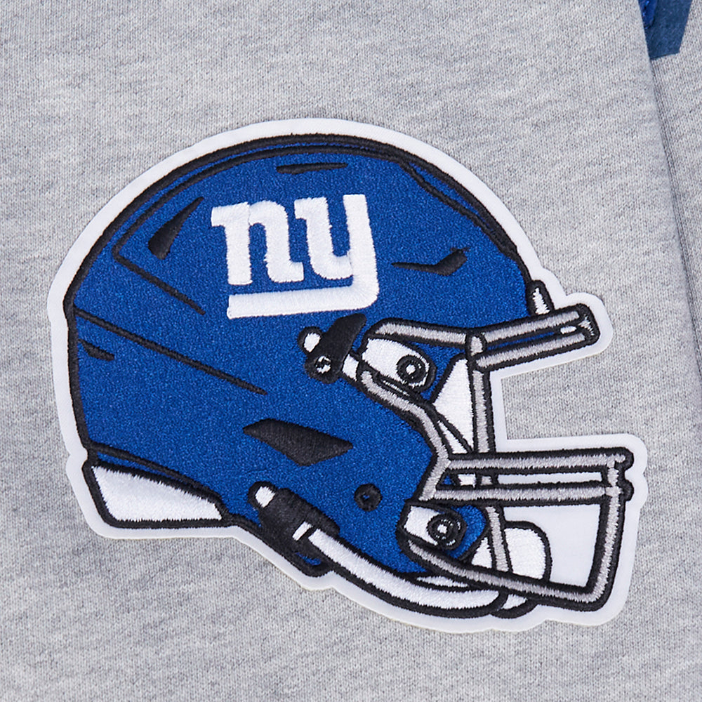 NFL NEW YORK GIANTS OLD ENGLISH CHANDAIL À CAPUCHON EN MOLLETON POUR HOMME (GRIS CHINÉ)