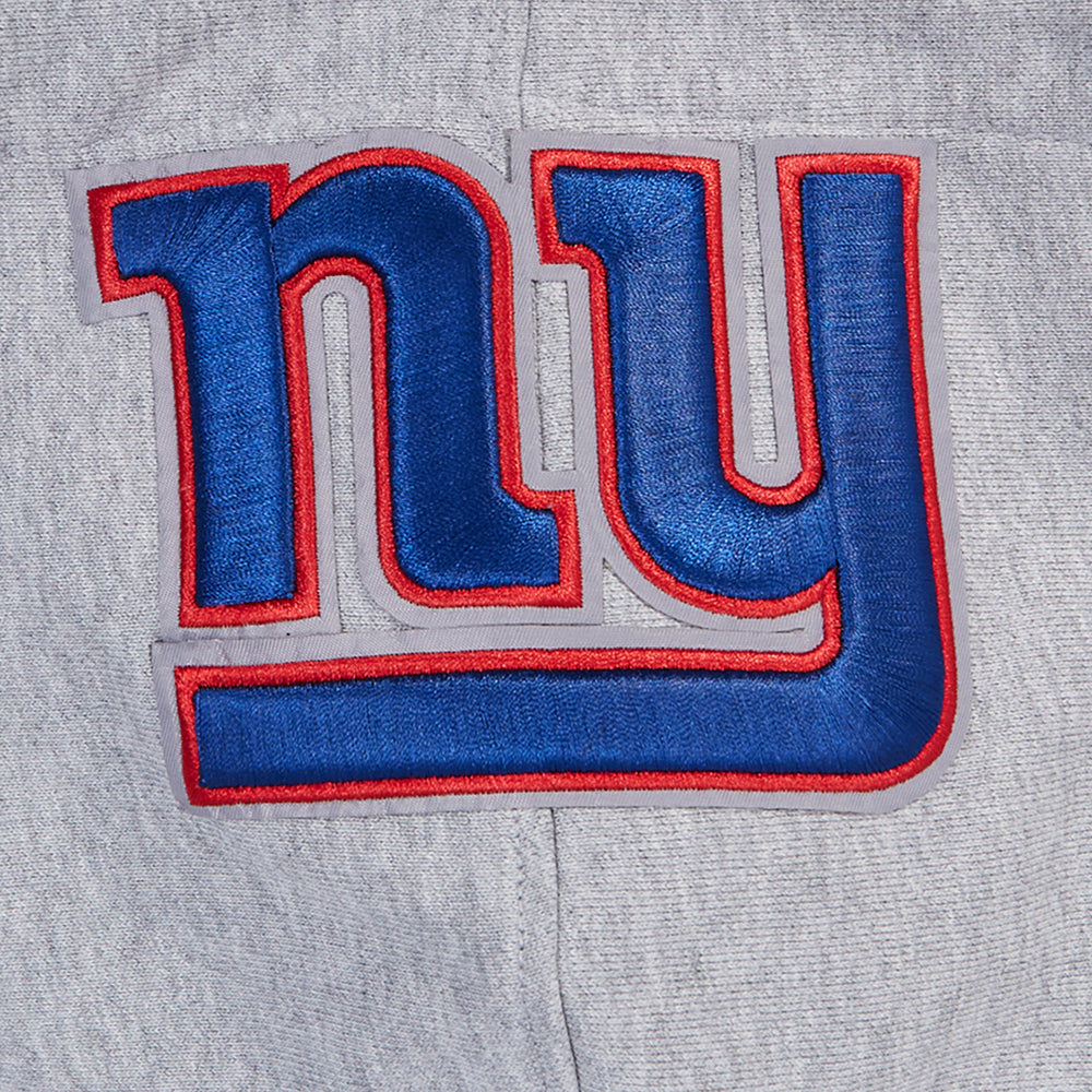 NFL NEW YORK GIANTS OLD ENGLISH CHANDAIL À CAPUCHON EN MOLLETON POUR HOMME (GRIS CHINÉ)
