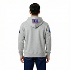 NFL NEW YORK GIANTS OLD ENGLISH CHANDAIL À CAPUCHON EN MOLLETON POUR HOMME (GRIS CHINÉ)