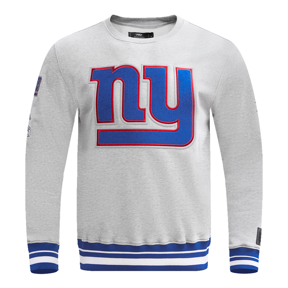 NFL NEW YORK GIANTS CHANDAIL À COL ROND MASHUP CÔTELÉ POUR HOMME (GRIS CHINÉ/BLEU DODGER)