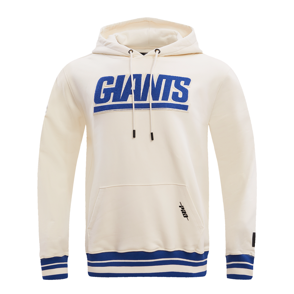 NFL NEW YORK GIANTS RETRO CLASSIC MEN'S PULLOVER HOODIE (EGGSHELL/DODGER BLUE)