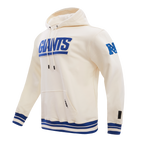NFL NEW YORK GIANTS RETRO CLASSIC MEN'S PULLOVER HOODIE (EGGSHELL/DODGER BLUE)
