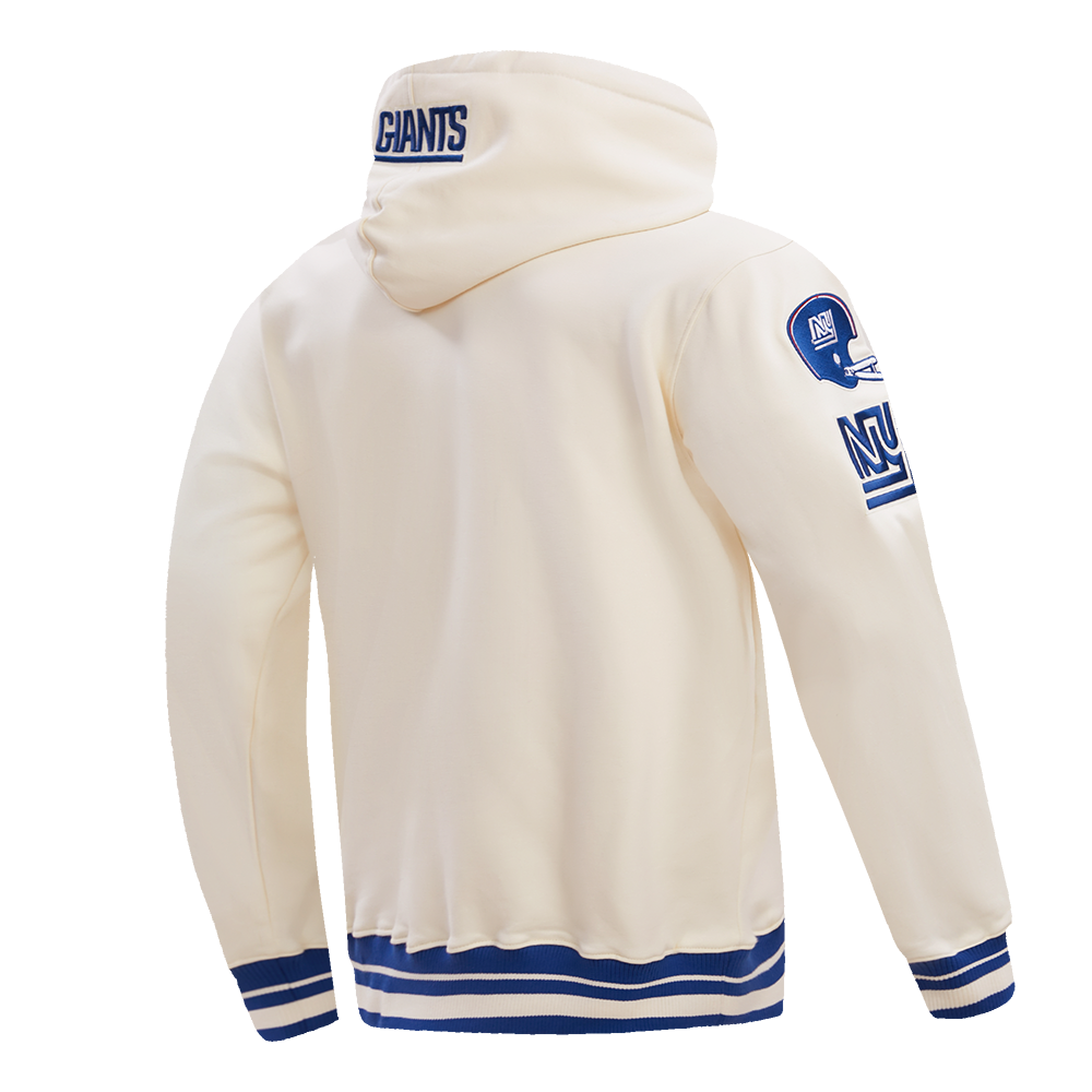 NFL NEW YORK GIANTS RETRO CLASSIC MEN'S PULLOVER HOODIE (EGGSHELL/DODGER BLUE)
