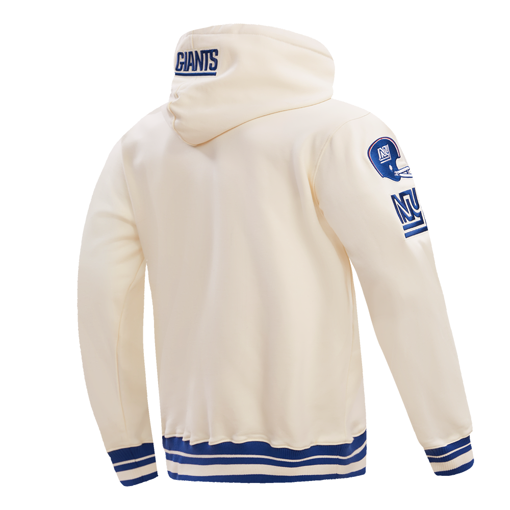 NFL NEW YORK GIANTS RETRO CLASSIC MEN'S PULLOVER HOODIE (EGGSHELL/DODGER BLUE)
