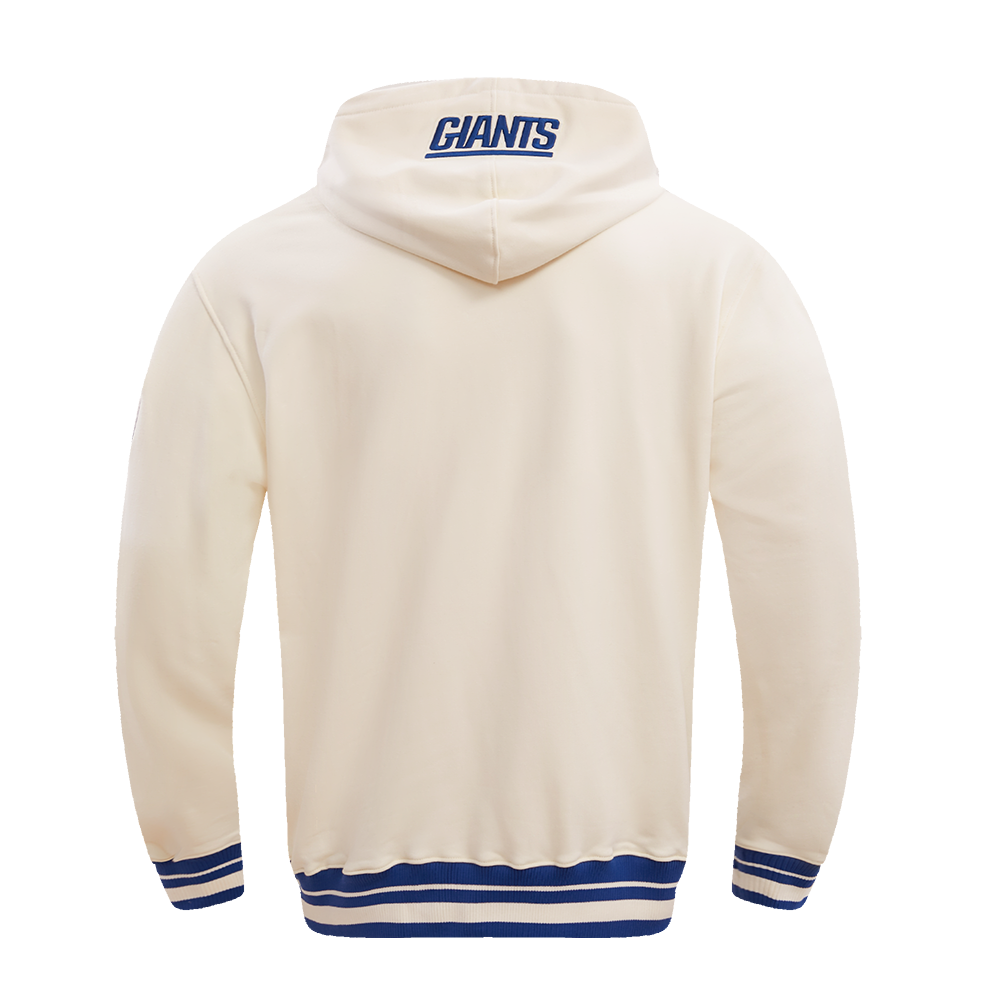 NFL NEW YORK GIANTS RETRO CLASSIC MEN'S PULLOVER HOODIE (EGGSHELL/DODGER BLUE)