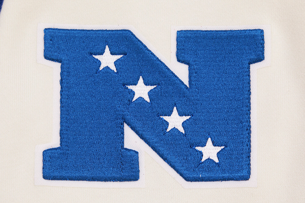NFL NEW YORK GIANTS RETRO CLASSIC MEN'S PULLOVER HOODIE (EGGSHELL/DODGER BLUE)