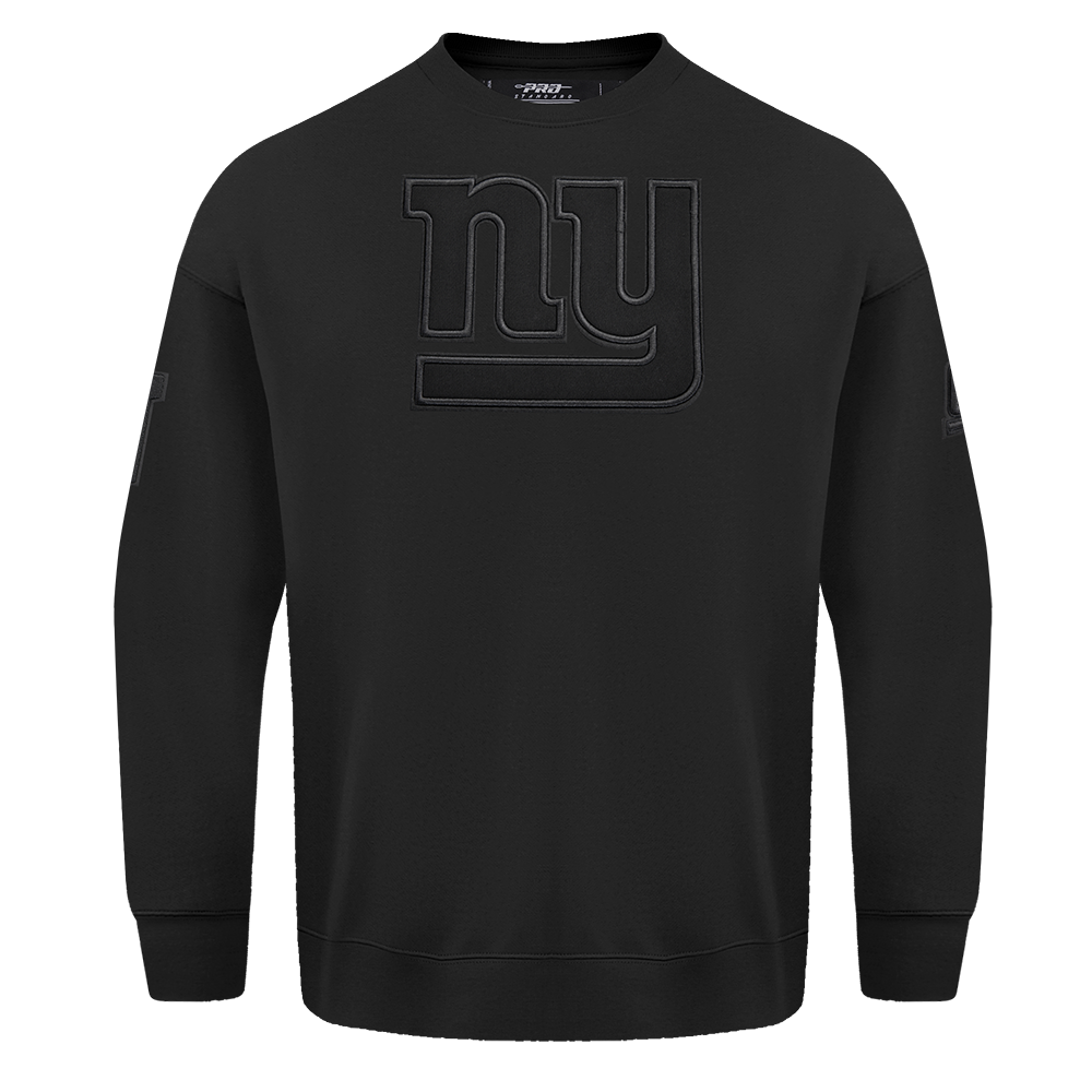 NFL NEW YORK GIANTS NEUTRAL CHANDAIL À COL ROND EN MOLLETON À ÉPAULES TOMBANTES (NOIR)