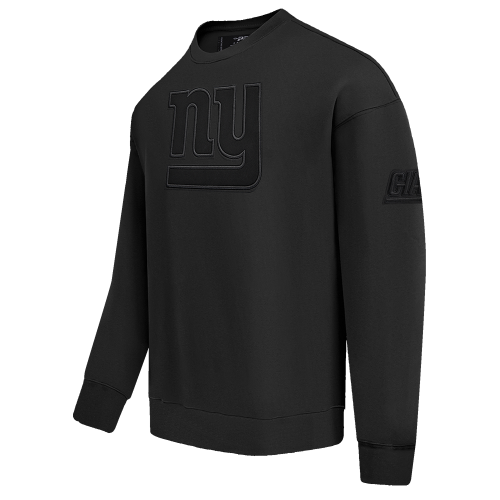 NFL NEW YORK GIANTS NEUTRAL DROP SHOULDER FLEECE CREWNECK (BLACK)