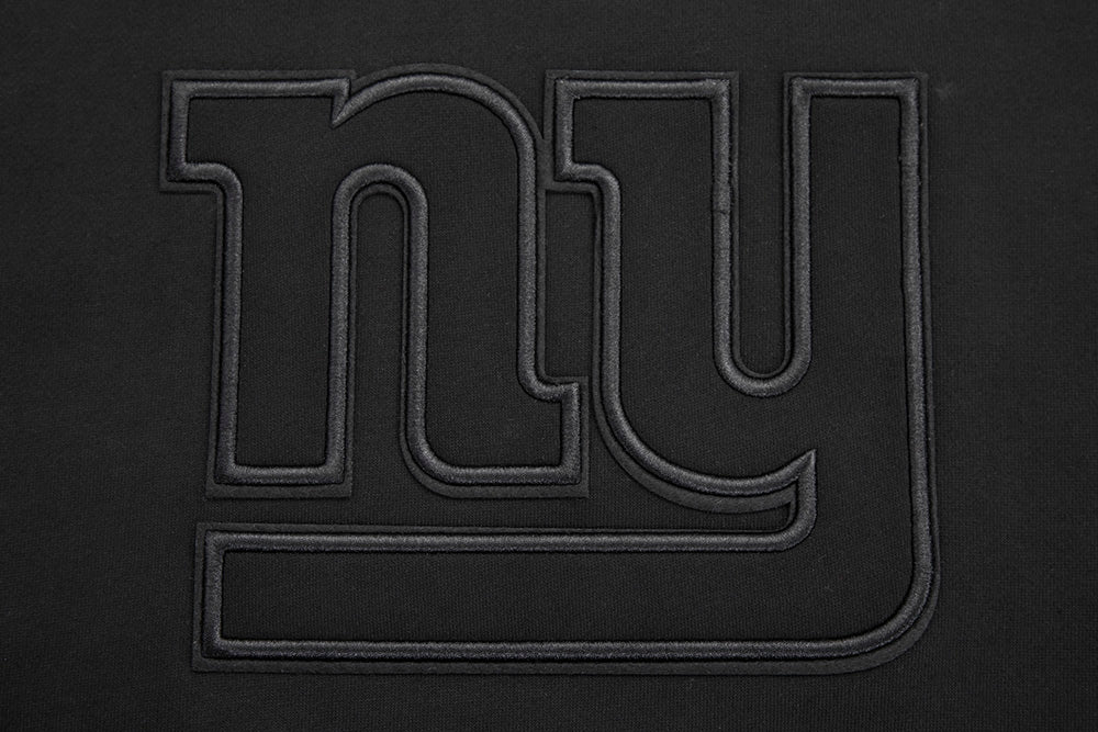 NFL NEW YORK GIANTS NEUTRAL CHANDAIL À COL ROND EN MOLLETON À ÉPAULES TOMBANTES (NOIR)