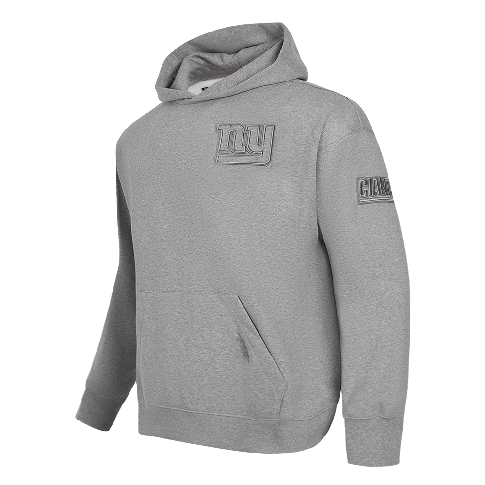 NFL NEW YORK GIANTS NEUTRAL MEN'S DROP SHOULDER PULLOVER HOODIE (DARK HEATHER GRAY)