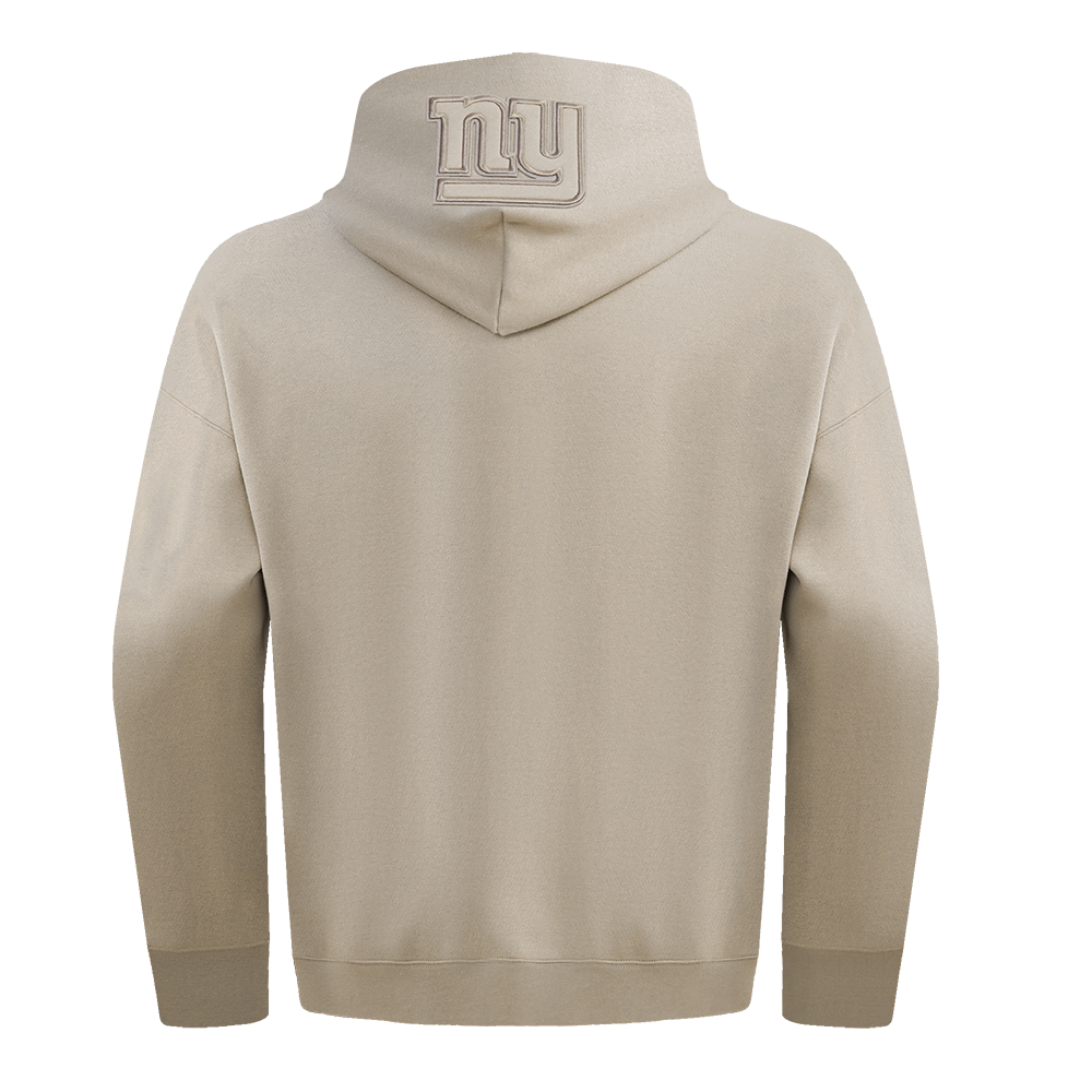NFL NEW YORK GIANTS NEUTRAL DROP SHOULDER FLEECE PULLOVER HOODIE (TAUPE)