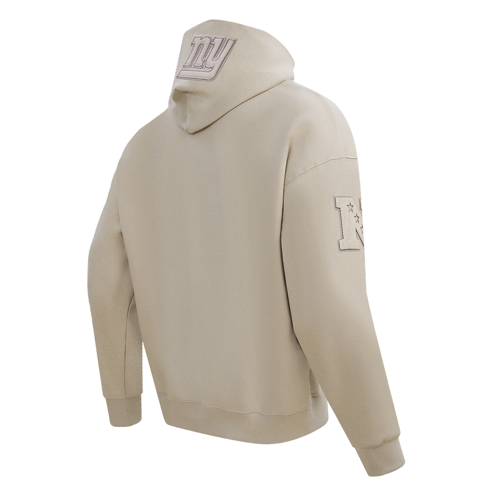 NFL NEW YORK GIANTS NEUTRAL DROP SHOULDER FLEECE PULLOVER HOODIE (TAUPE)