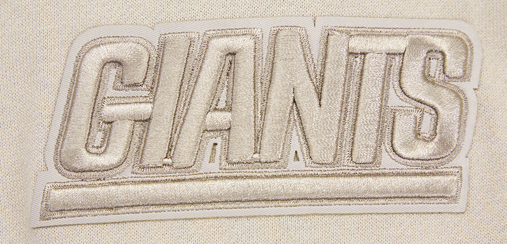 NFL NEW YORK GIANTS NEUTRAL DROP SHOULDER FLEECE PULLOVER HOODIE (TAUPE)