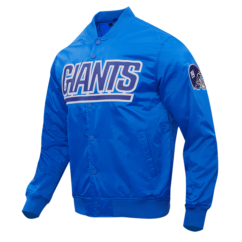 NFL NEW YORK GIANTS WORDMARK MEN'S SATIN JACKET (ROYAL BLUE)