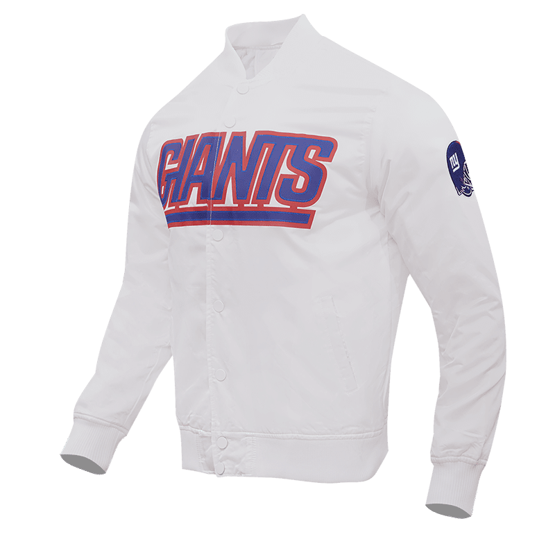 NFL NEW YORK GIANTS WORDMARK MEN'S SATIN JACKET (WHITE)