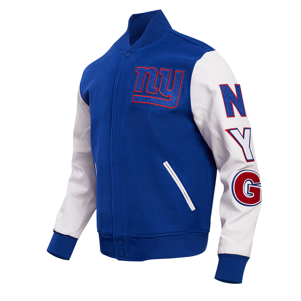 NFL NEW YORK GIANTS CLASSIC WOOL MEN'S VARSITY JACKET (DODGER BLUE/WHITE)