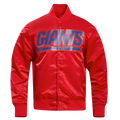 NFL NEW YORK GIANTS BLOUSON EN SATIN À GRAND LOGO POUR HOMME (ROUGE)