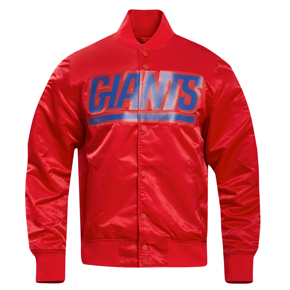 NFL NEW YORK GIANTS BLOUSON EN SATIN À GRAND LOGO POUR HOMME (ROUGE)