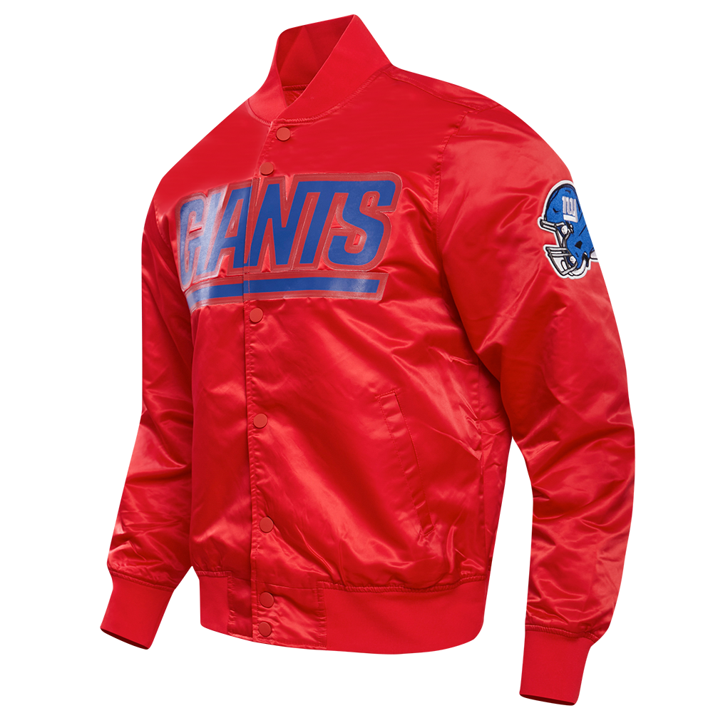 NFL NEW YORK GIANTS BLOUSON EN SATIN À GRAND LOGO POUR HOMME (ROUGE)
