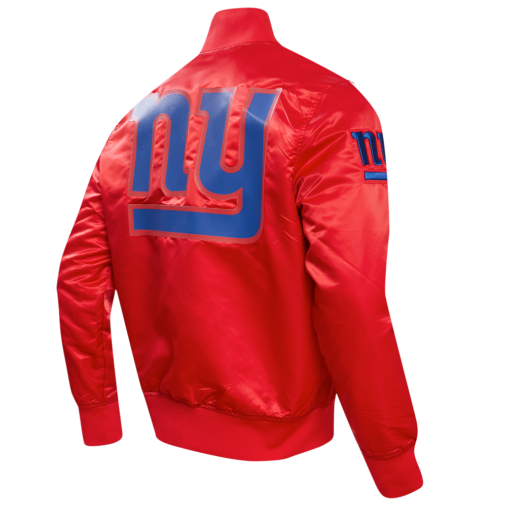 NFL NEW YORK GIANTS BLOUSON EN SATIN À GRAND LOGO POUR HOMME (ROUGE)