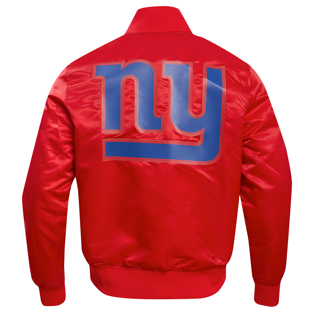 NFL NEW YORK GIANTS BLOUSON EN SATIN À GRAND LOGO POUR HOMME (ROUGE)