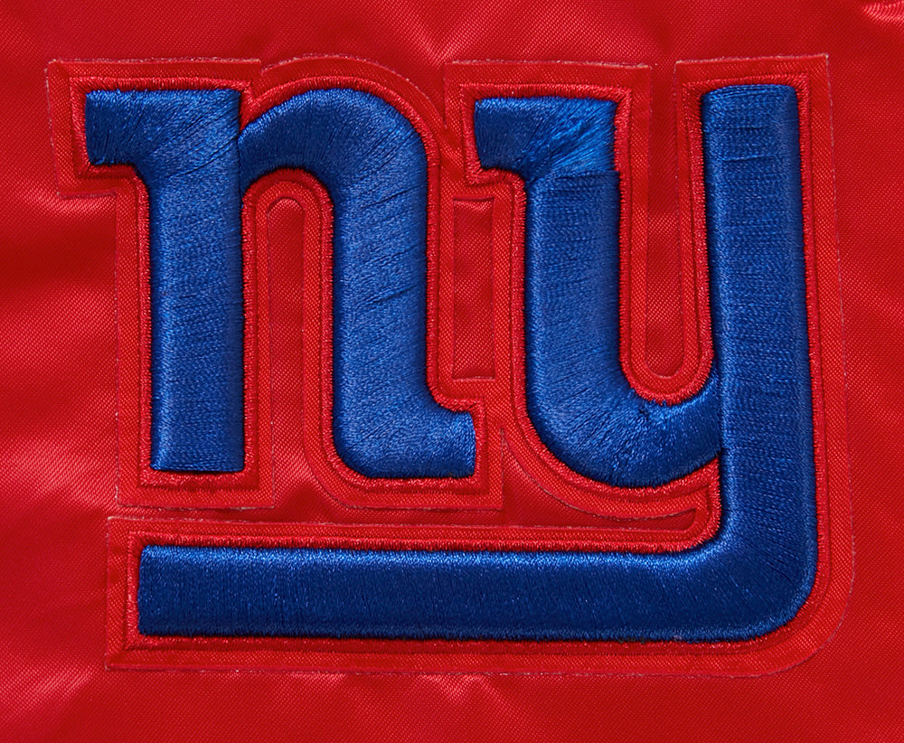 NFL NEW YORK GIANTS BLOUSON EN SATIN À GRAND LOGO POUR HOMME (ROUGE)