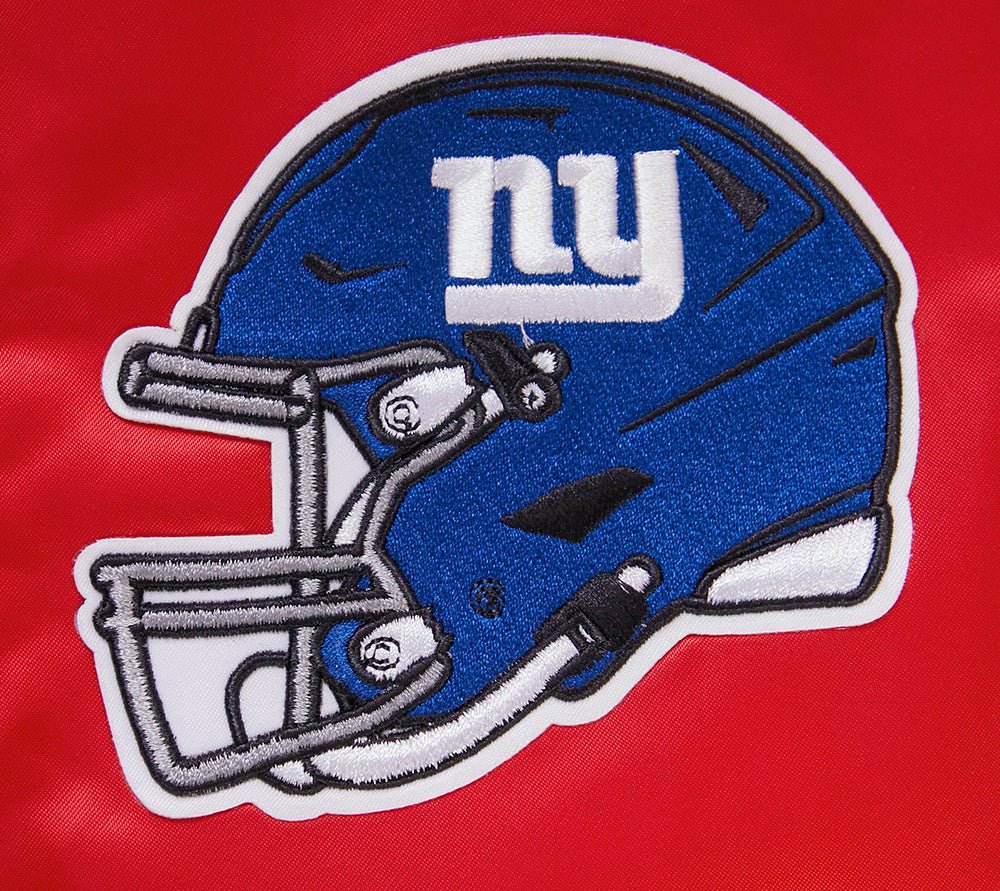 NFL NEW YORK GIANTS BLOUSON EN SATIN À GRAND LOGO POUR HOMME (ROUGE)